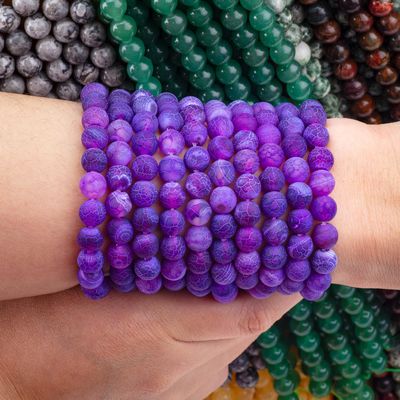 Purpurowy Agat Odrzucony Wiązki Wiązki Semi Szlachetny Kamień Matkowy Agat Zmrażony