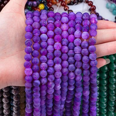 Purpurowy Agat Odrzucony Wiązki Wiązki Semi Szlachetny Kamień Matkowy Agat Zmrażony