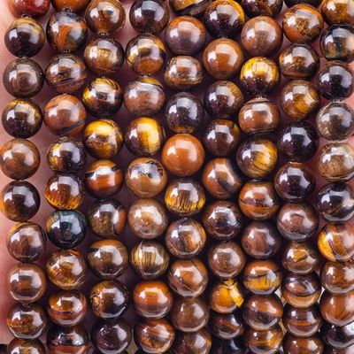8mm Brown Tiger Eye Gemstone Beads Healing Crystal Stone Beads do robienia biżuterii