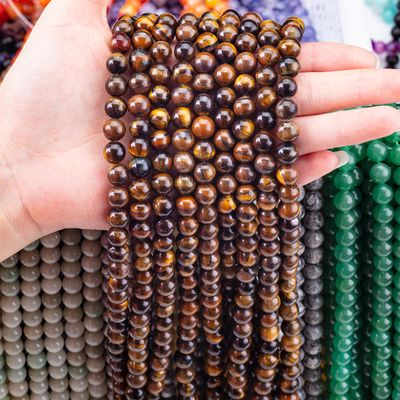 8mm Brown Tiger Eye Gemstone Beads Healing Crystal Stone Beads do robienia biżuterii