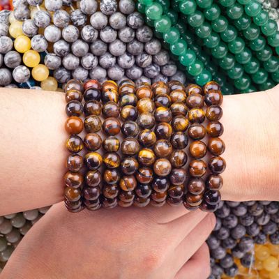 8mm Brown Tiger Eye Gemstone Beads Healing Crystal Stone Beads do robienia biżuterii