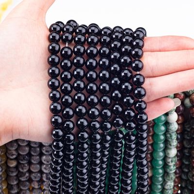 8mm Czarny onyks kamienie szlachetne koraliki Kryształowe koraliki do robienia biżuterii