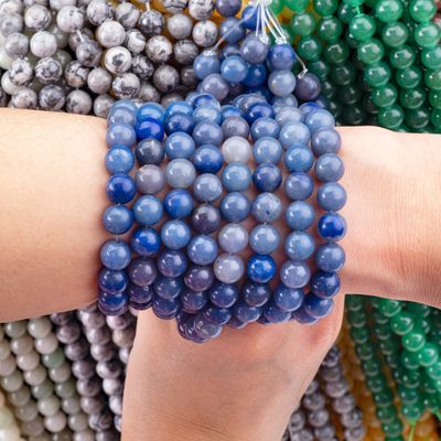 8mm Błękitne Aventurine Perły z kamienia szlachetnego Perły z kryształowego kamienia do robienia biżuterii