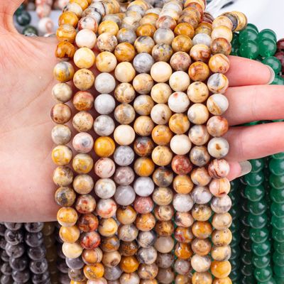 8mm Crazy Lace Agate Gemstone Beads Healing Crystal Stone Beads do robienia biżuterii
