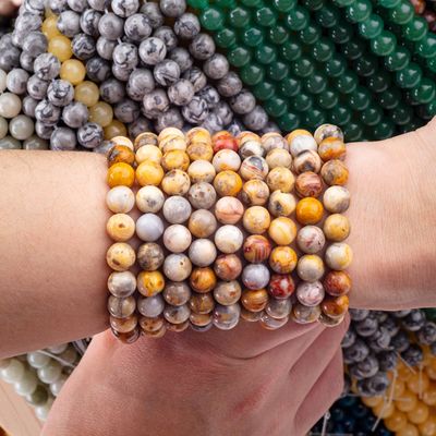 8mm Crazy Lace Agate Gemstone Beads Healing Crystal Stone Beads do robienia biżuterii