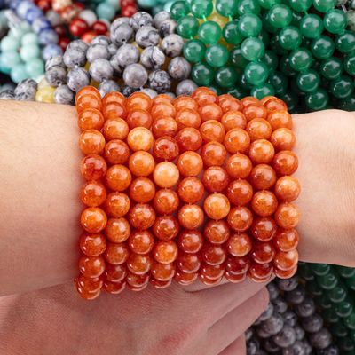 8MM Kryształowy ciemniejszy czerwony Aventurine Healing Gemsotne Okrągłe luźne koraliki do ręcznej biżuterii
