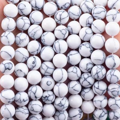 Kryształowy kamień 8mm Howlite okrągły kształt kamienie szlachetne Luźne koralik do robienia naszyjnika bransoletki