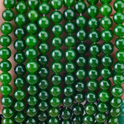 Zielonego Jadu Luźne Bulk Round Bead Custom Wielowymiarowe korale do robienia biżuterii