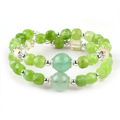 Kwadratowa wielowymiarowa koralika Peridot Bangle oryginalna bransoletka kryształowa OEM ODM