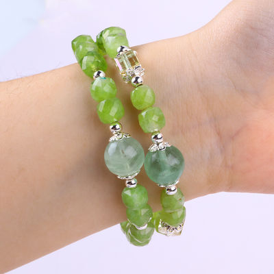 Kwadratowa wielowymiarowa koralika Peridot Bangle oryginalna bransoletka kryształowa OEM ODM