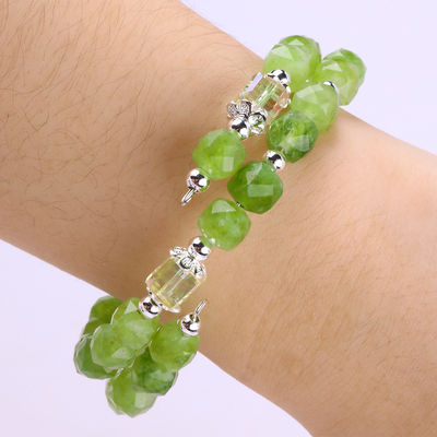 Kwadratowa wielowymiarowa koralika Peridot Bangle oryginalna bransoletka kryształowa OEM ODM