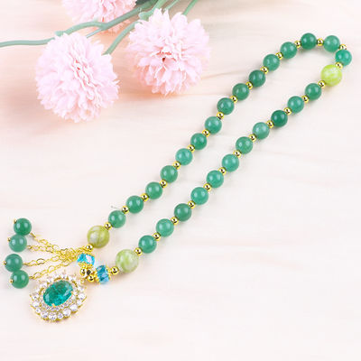 Owalny Zielony Aventurine Stone Bead Bracelet Podwójna Warstwa