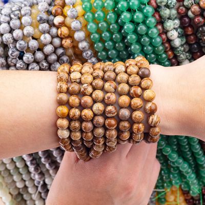 8mm Obraz Jasper Perły kamienia szlachetnego Perły kryształowe do robienia biżuterii