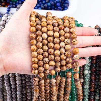 8mm Obraz Jasper Perły kamienia szlachetnego Perły kryształowe do robienia biżuterii