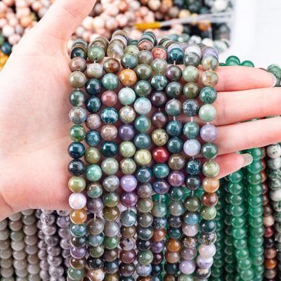 8mm Indian Agate Gemstone Perles Healing Crystal Stone Perles do robienia biżuterii