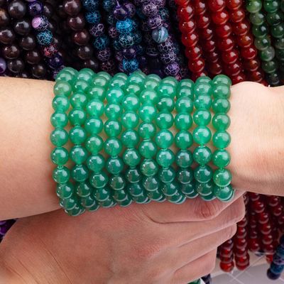8MM Ciemniejszy zielony Aventurine Crystal Stone Gładki okrągły masowy luźny koralik do robienia biżuterii korali