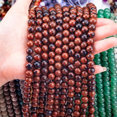 8MM Mahogany Jasper Polerowane Gładkie Luźne Perły Do Ręcznie Robione DIY Perły biżuterii