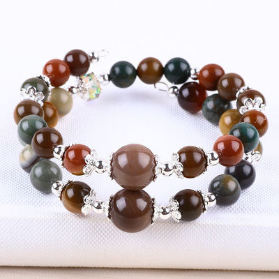 Ręcznie wykonane kamienie szlachetne wiązki naturalne Indian Agate Kamień bransoletka regulowalne zaklęcia bransoletka na imprezę codzienne noszenie