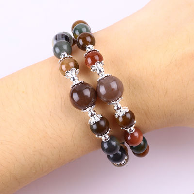 Ręcznie wykonane kamienie szlachetne wiązki naturalne Indian Agate Kamień bransoletka regulowalne zaklęcia bransoletka na imprezę codzienne noszenie