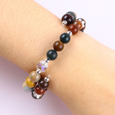 Ręcznie wykonane kamienie szlachetne wiązki naturalne Indian Agate Kamień bransoletka regulowalne zaklęcia bransoletka na imprezę codzienne noszenie