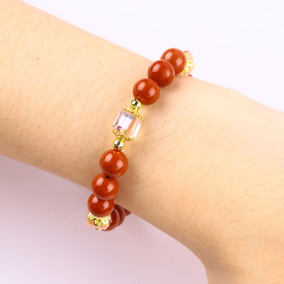 Naturalny Prawdziwy 8MM Czerwony Jasper Świeża Woda Perła Różowy Serce Czar Gładki Okrągły Wiersz Dla Przyjaciół