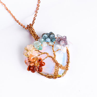 Rosy Gold Healing Crystal Stone 7 Chakra Drzewo Życia
