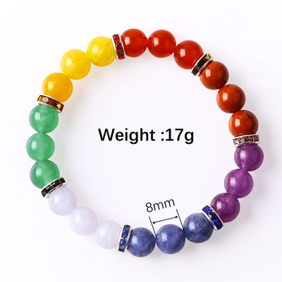 Kobiety Natural Stone Chakra Gemstone Bracelet 22,05 cala/56cm