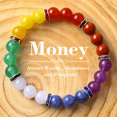Kobiety Natural Stone Chakra Gemstone Bracelet 22,05 cala/56cm
