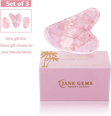 Polerowany Gładki Kryształowy Róża Kwartz Gua Sha Zarząd Jade Face Stone Dla Anty Starzenia