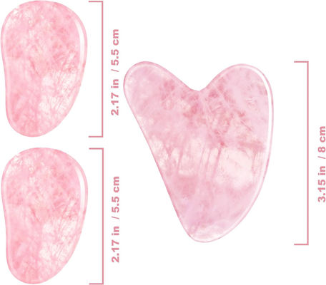Polerowany Gładki Kryształowy Róża Kwartz Gua Sha Zarząd Jade Face Stone Dla Anty Starzenia