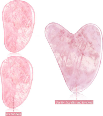 Polerowany Gładki Kryształowy Róża Kwartz Gua Sha Zarząd Jade Face Stone Dla Anty Starzenia
