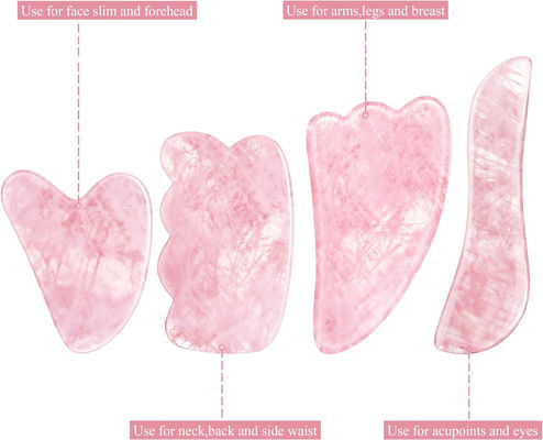 Rose Quartz Natural Jade Scraping Board Jade Stone Facial Gua Sha Board Narzędzia do masażu