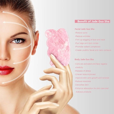 Rose Quartz Natural Jade Scraping Board Jade Stone Facial Gua Sha Board Narzędzia do masażu