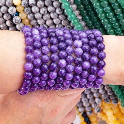 8 mm Violet Galaxy Agate Gemstone Beads Healing Crystal Stone Beads do robienia biżuterii