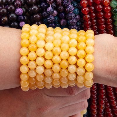 8 mm lżejsze miód Jade kamienie szlachetne koraliki Kryształowe koraliki do robienia biżuterii