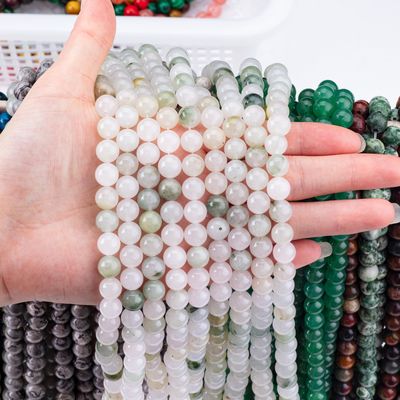 TianShan Szmaragdowy Zielony Okrągły Wiersz Naturalny Kryształowy Kamień Szlachetny Różne Rozmiary Wierszy Luźne Wiersze Wierszy do Robienia biżuterii DIY