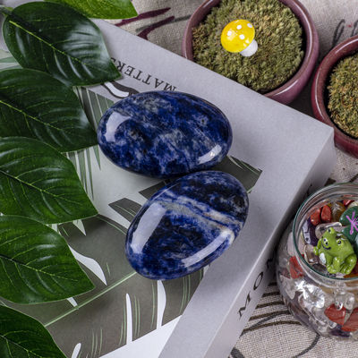 Naturalny Polerowany Sodalit Palm Stone Sodalite Pocket Gemstone Sodalite Worry Stone Do łagodzenia stresu Dekoracja domu