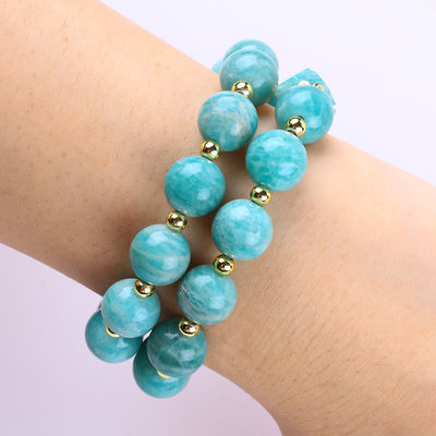11MM 14MM Tianhe Stone Amethyst Crystal Gemstone Bead Bracelets 2 warstwa