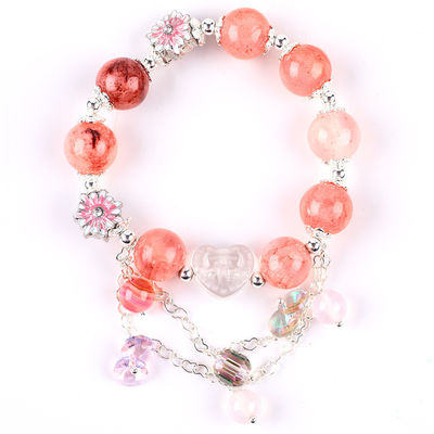 12 mm Afgański Jade Quartz Heart Carving Crystal Chain Circle Bead Bracelet