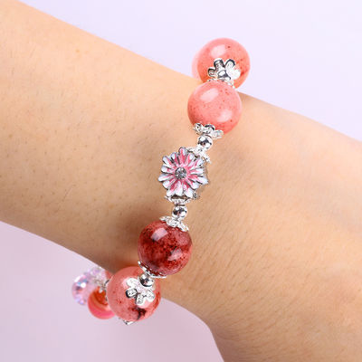 12 mm Afgański Jade Quartz Heart Carving Crystal Chain Circle Bead Bracelet