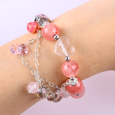 12 mm Afgański Jade Quartz Heart Carving Crystal Chain Circle Bead Bracelet