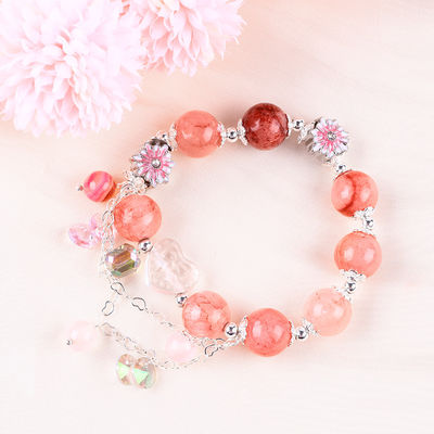 12 mm Afgański Jade Quartz Heart Carving Crystal Chain Circle Bead Bracelet