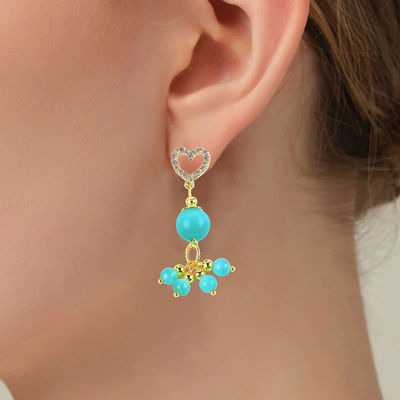 Ręcznie wykonany 6MM 12MM zielony klejnot oczu kota z sercem Stud Dangle kolczyk na prezenty