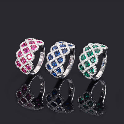 Zirkon 925 Sterling Silver Gem Pierścienie zaręczynowe