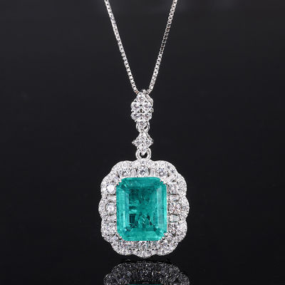 Zircon Square Gemstone Necklace Pendant Ring Set na prezent urodzinowy