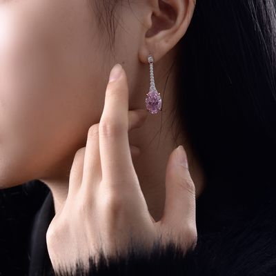 925 Sterling Silver Zircon Długie owalne kolory
