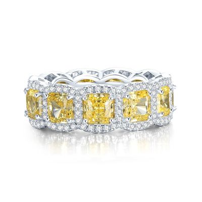 Deluxe Yellow Gemstone ślubne i zaręczynowe pierścienie na imprezę