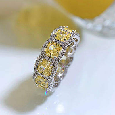 Deluxe Yellow Gemstone ślubne i zaręczynowe pierścienie na imprezę