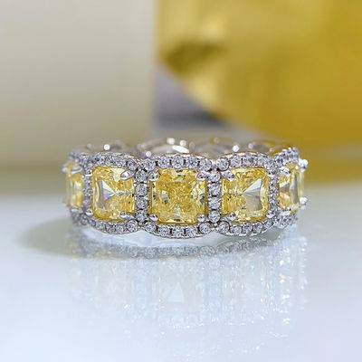 Deluxe Yellow Gemstone ślubne i zaręczynowe pierścienie na imprezę