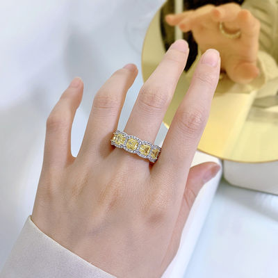 Deluxe Yellow Gemstone ślubne i zaręczynowe pierścienie na imprezę
